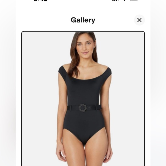 Kate Spade Black Garment Daisy off shoulder swimsuit S - Picture 1 of 4